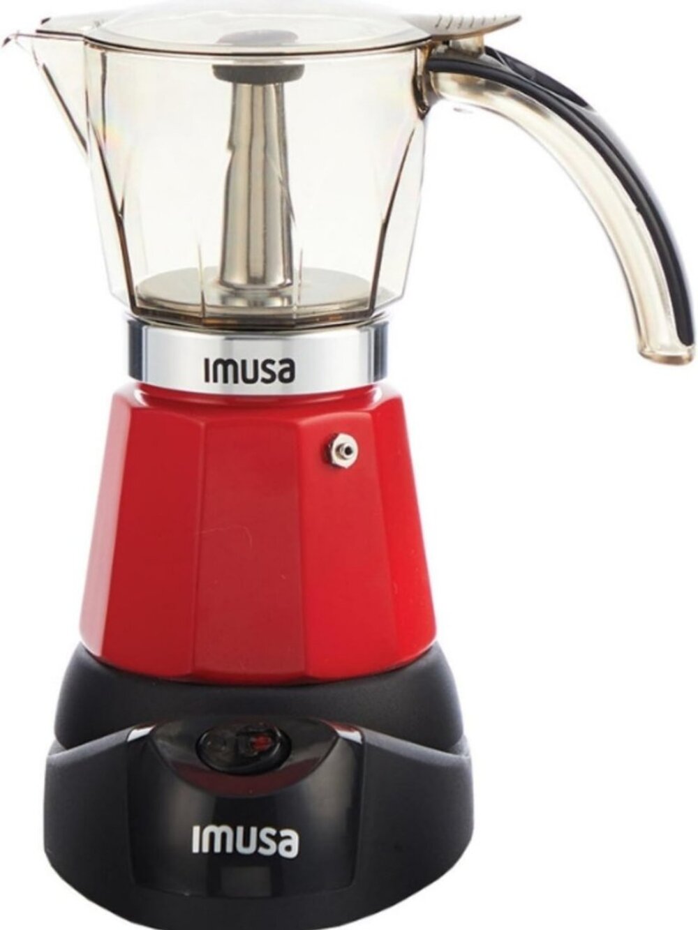 Electric Espresso Coffee Maker - 6 or 3 Cup, Cool-Touch Handle, Red Kitchen